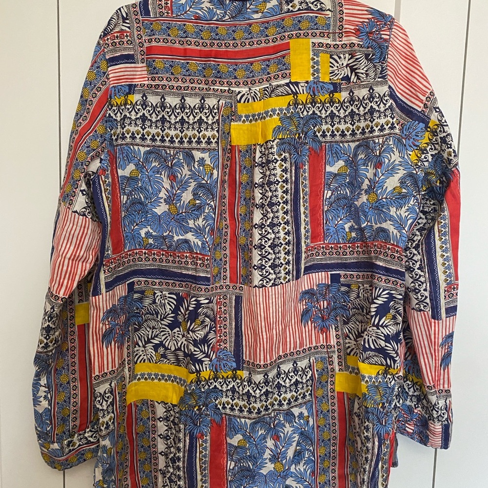 J. McLaughlin Patchwork Print Button-Up Blouse in… - image 2